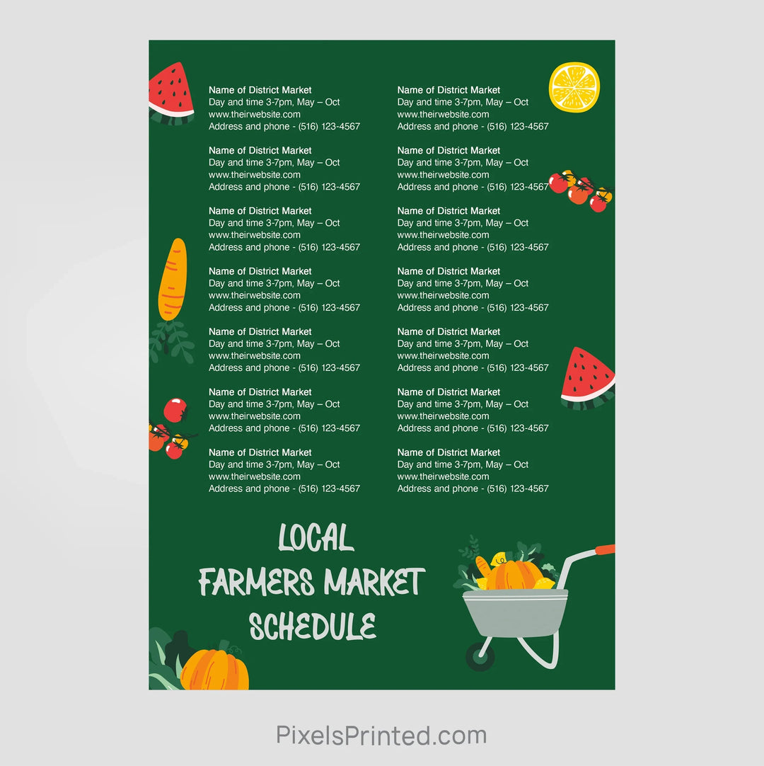 Coldwell Banker realty farmers market schedule postcards postcards PixelsPrinted 