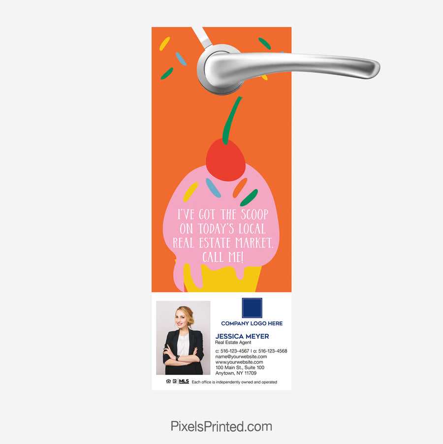 Local real estate expert summer door hanger for Coldwell Banker Realty got the scoop