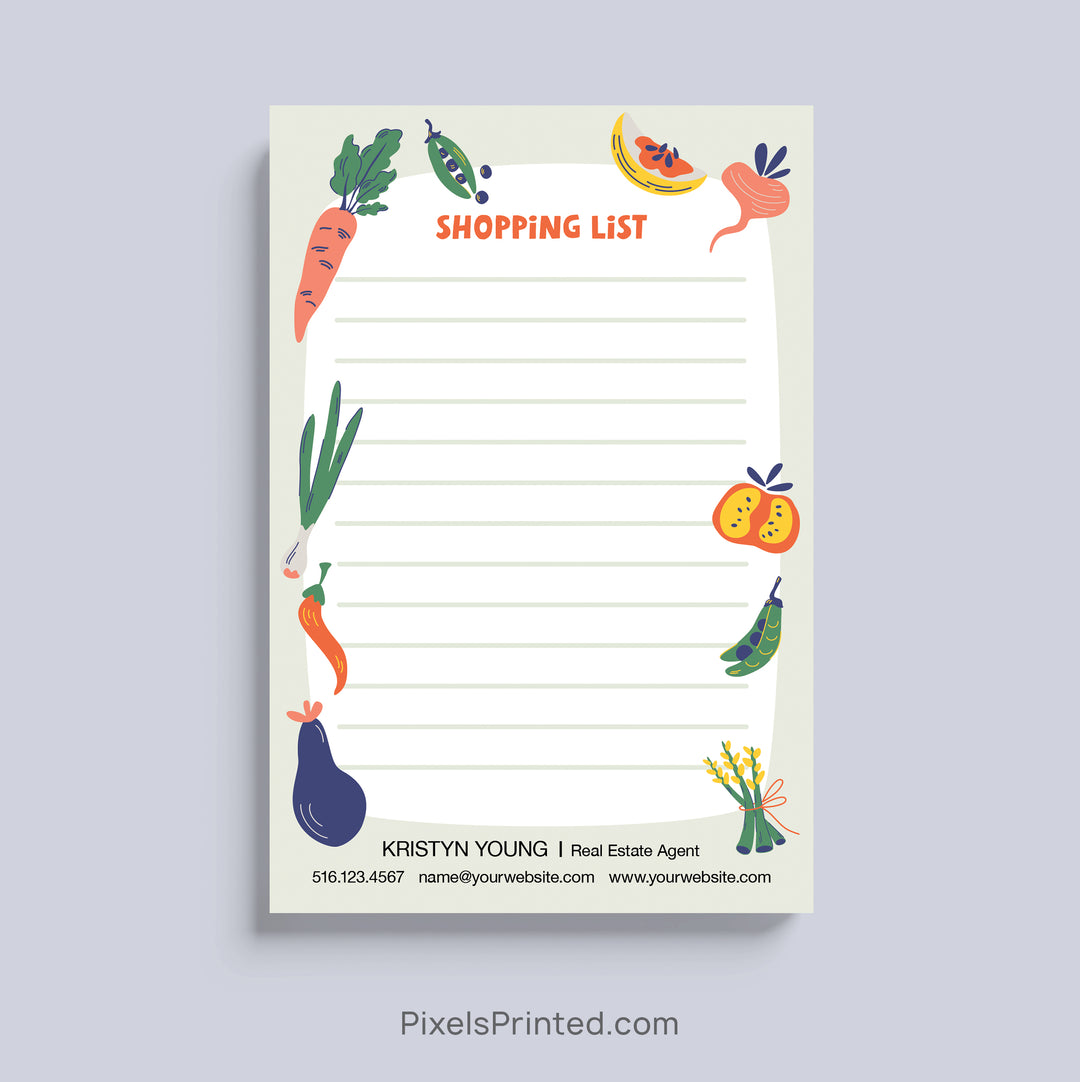 Custom Grocery List Notepad for Real Estate Professionals