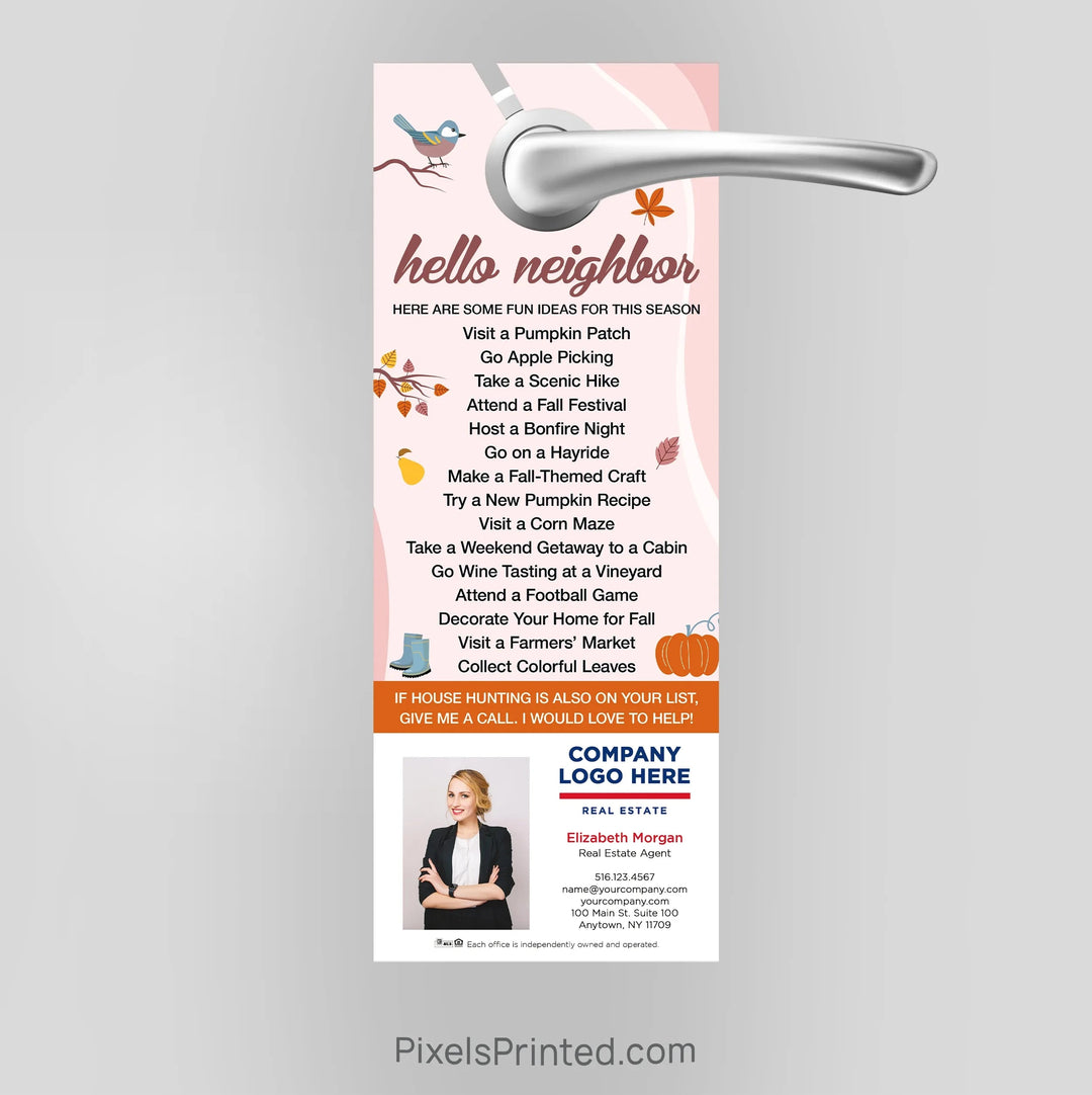 ERA real estate fall autumn door hangers PixelsPrinted 