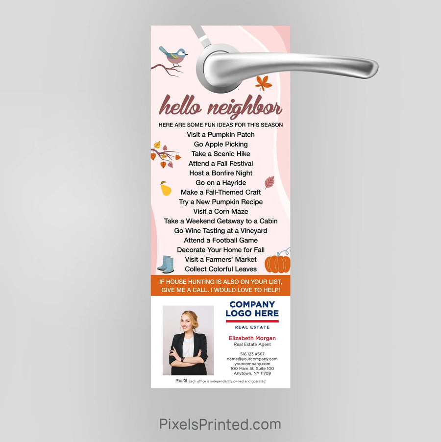 ERA real estate fall autumn door hangers PixelsPrinted 