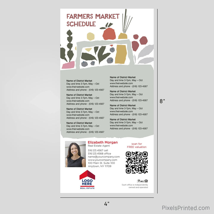 ERA Real Estate Farmers Market Schedule Postcard Magnets postcard magnets PixelsPrinted 