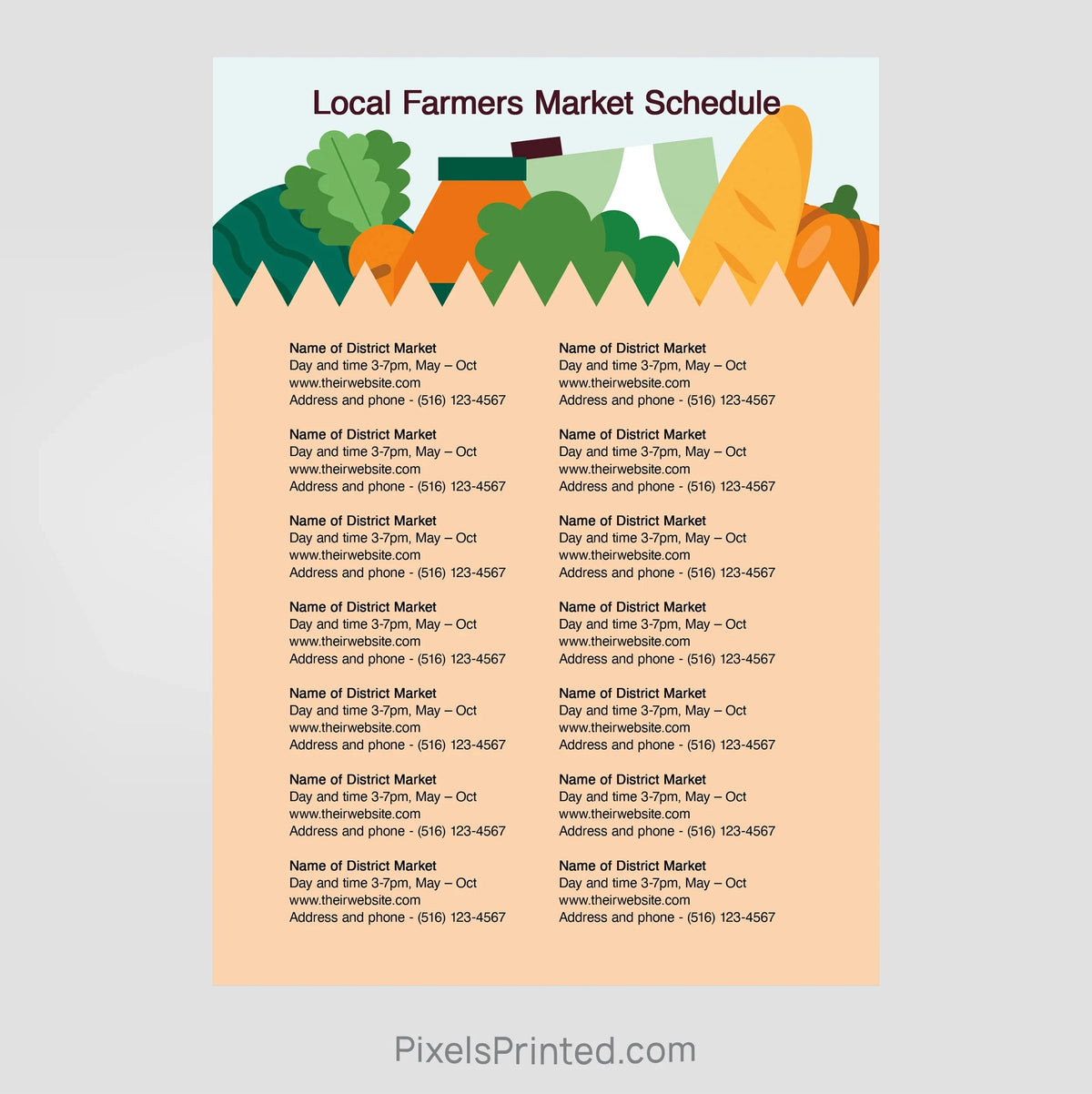 ERA real estate farmers market schedule postcards postcards PixelsPrinted 