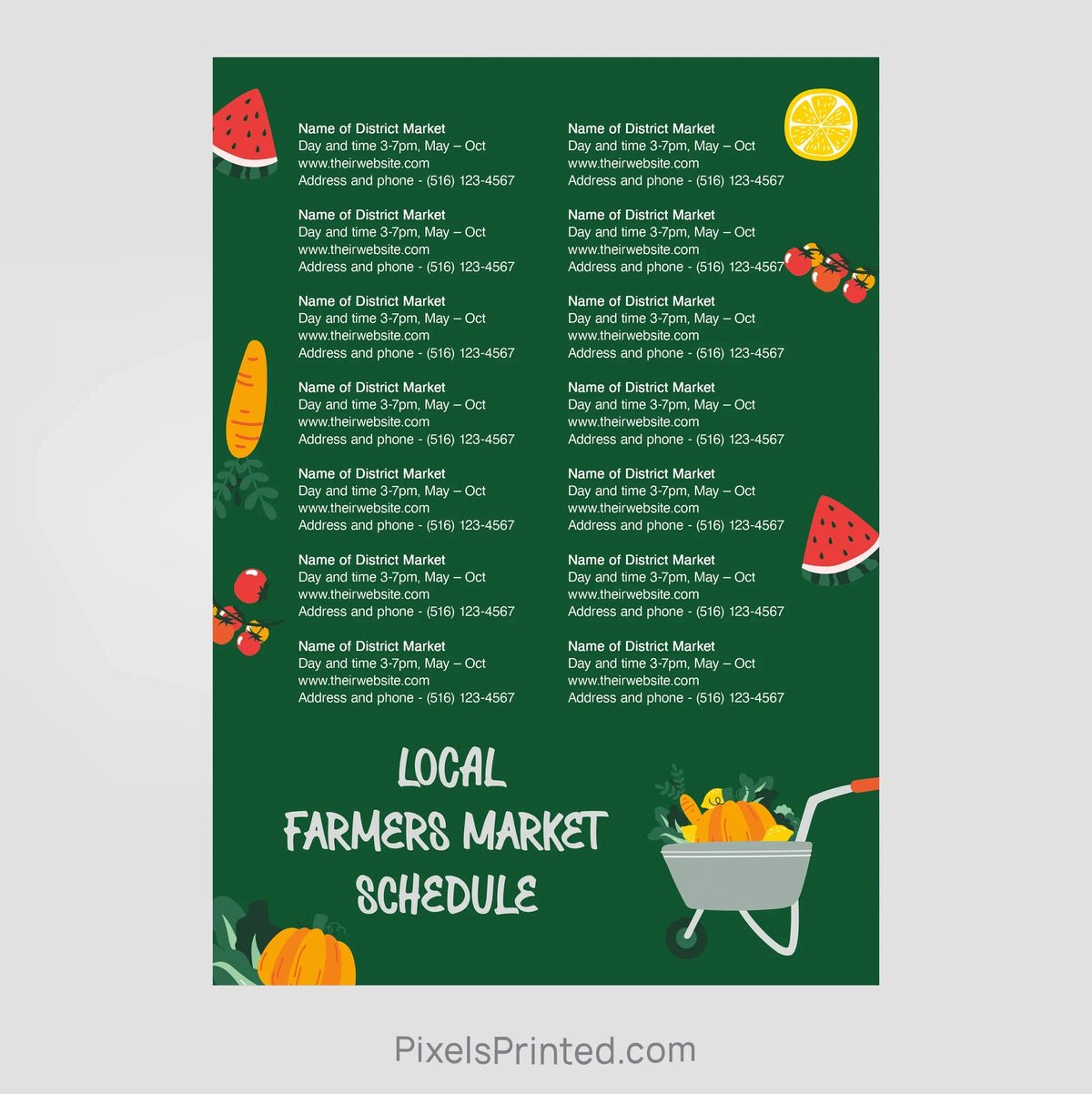 ERA real estate farmers market schedule postcards postcards PixelsPrinted 