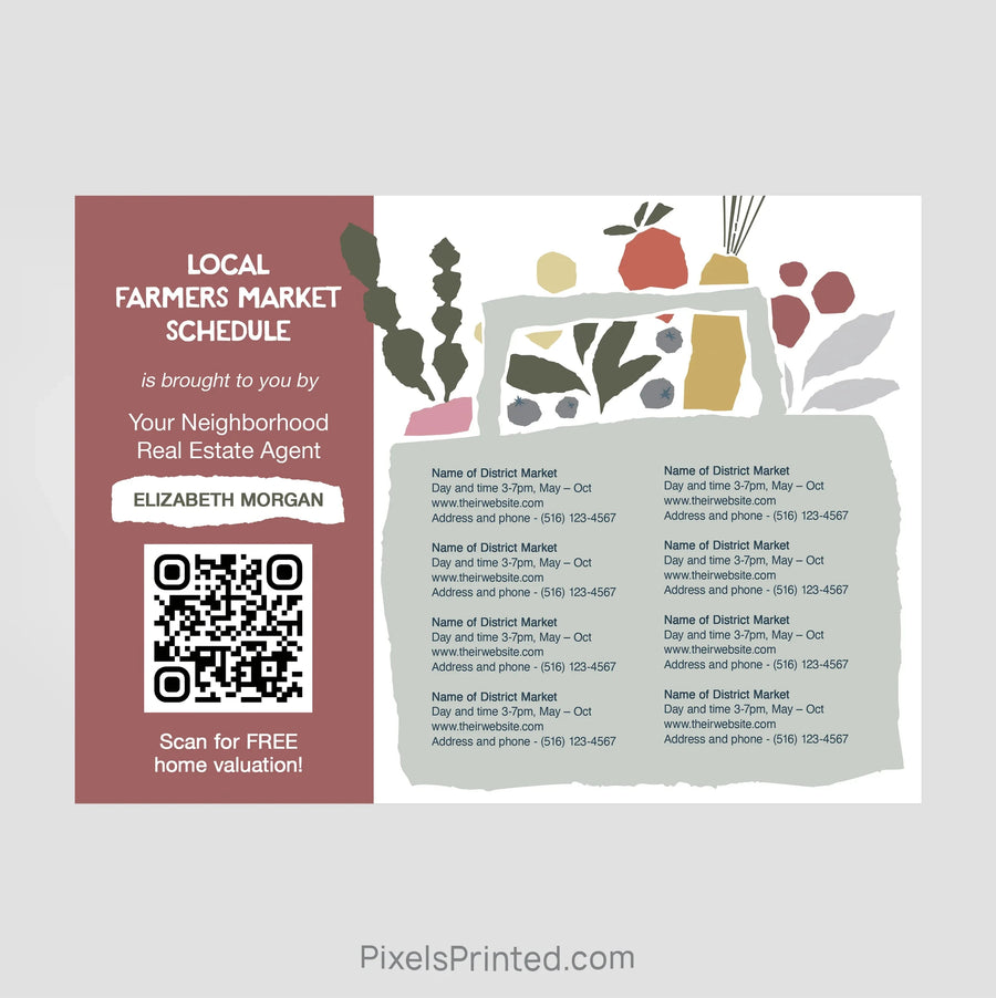 ERA real estate farmers market schedule postcards postcards PixelsPrinted 