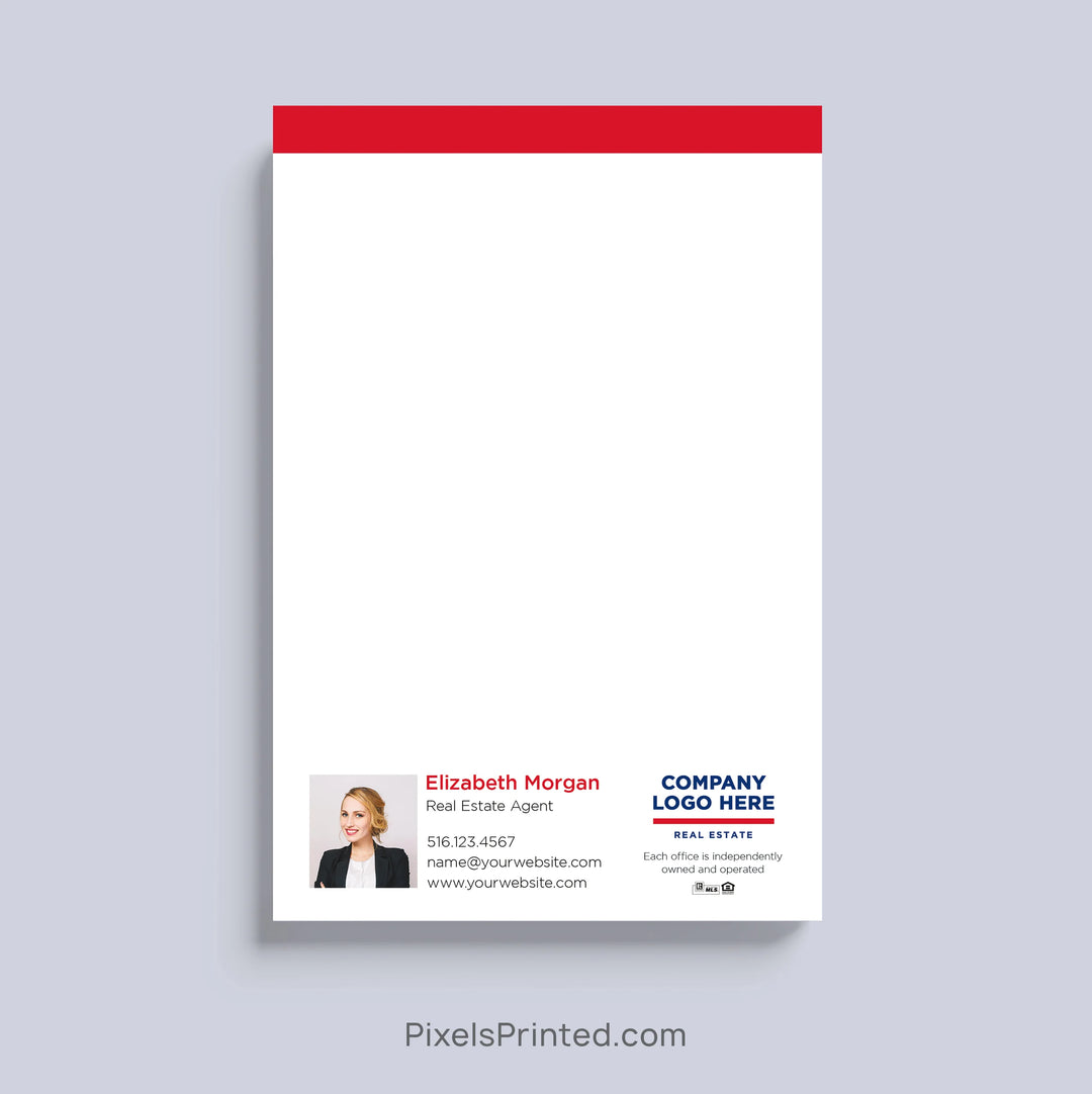 Personalized ERA Real Estate realtor notepad with headshot and contact information