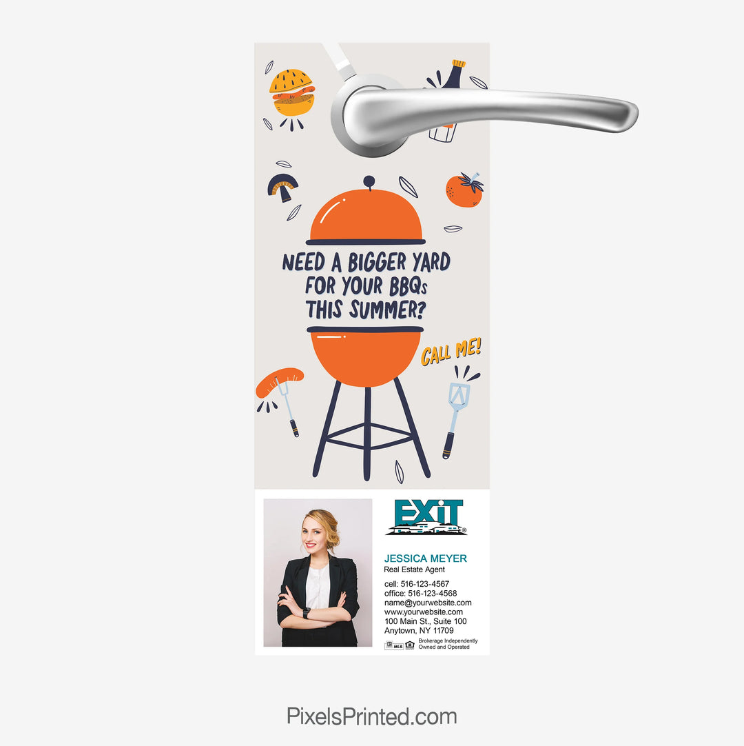 EXIT realty bigger yard for summer barbecues door hangers