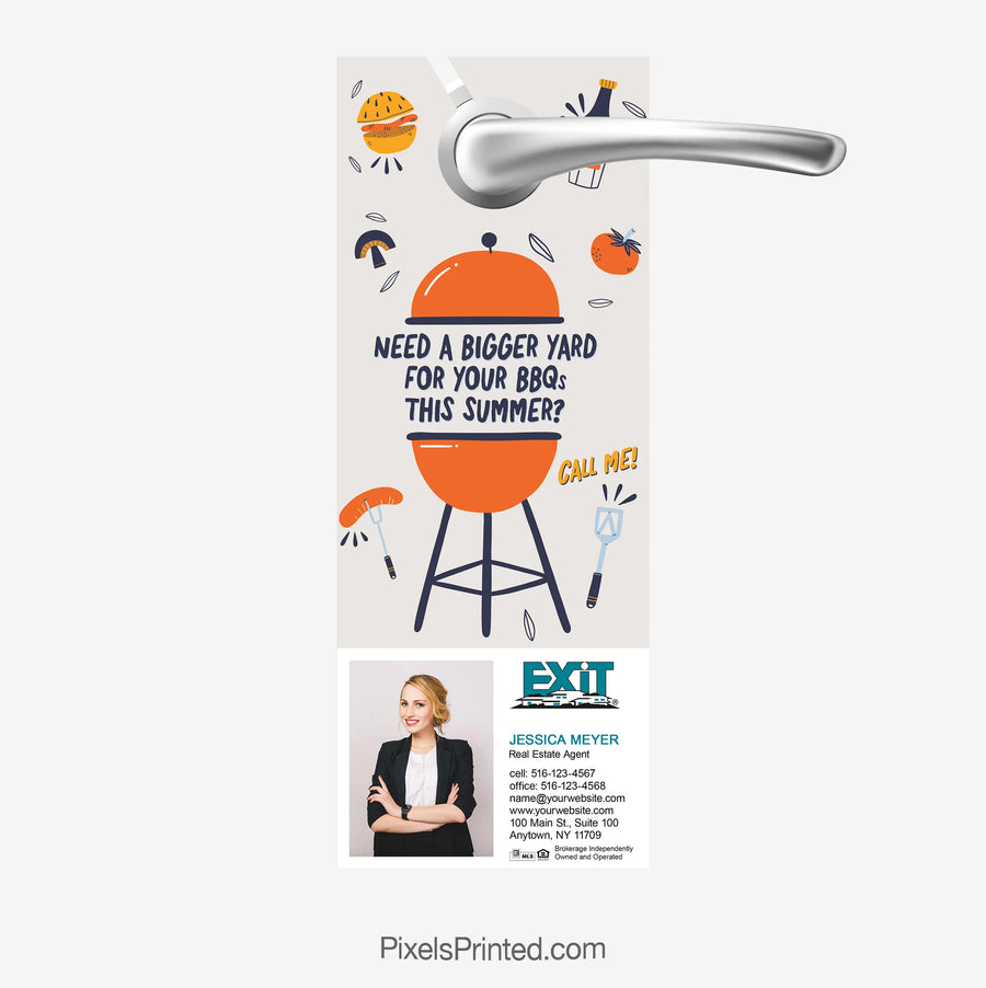 EXIT realty bigger yard for summer barbecues door hangers