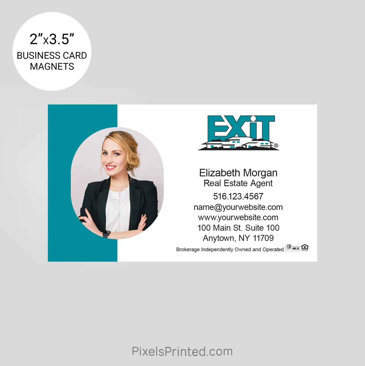 EXIT realty business card magnets PixelsPrinted 