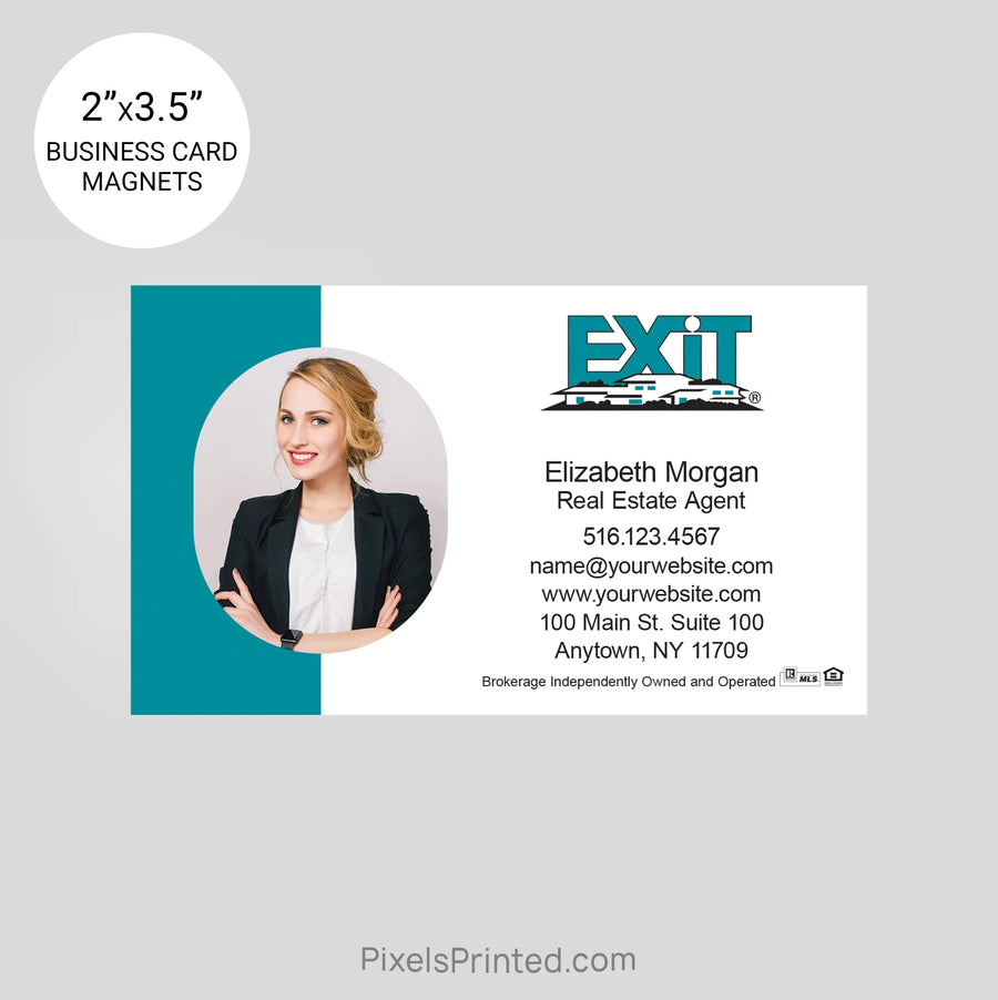 EXIT realty business card magnets PixelsPrinted 