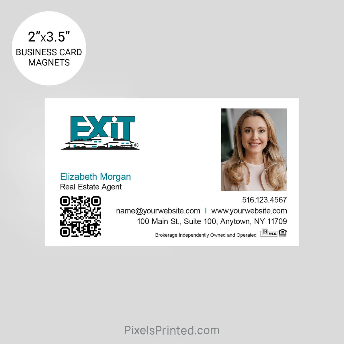 EXIT realty business card magnets PixelsPrinted 