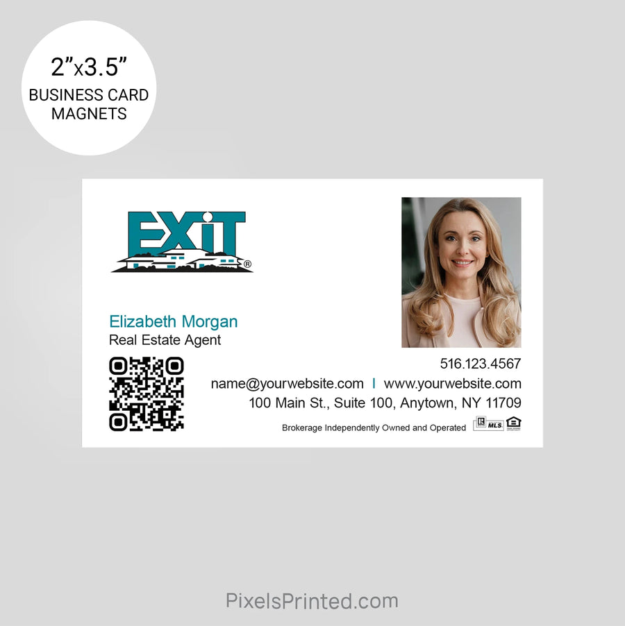 EXIT realty business card magnets PixelsPrinted 