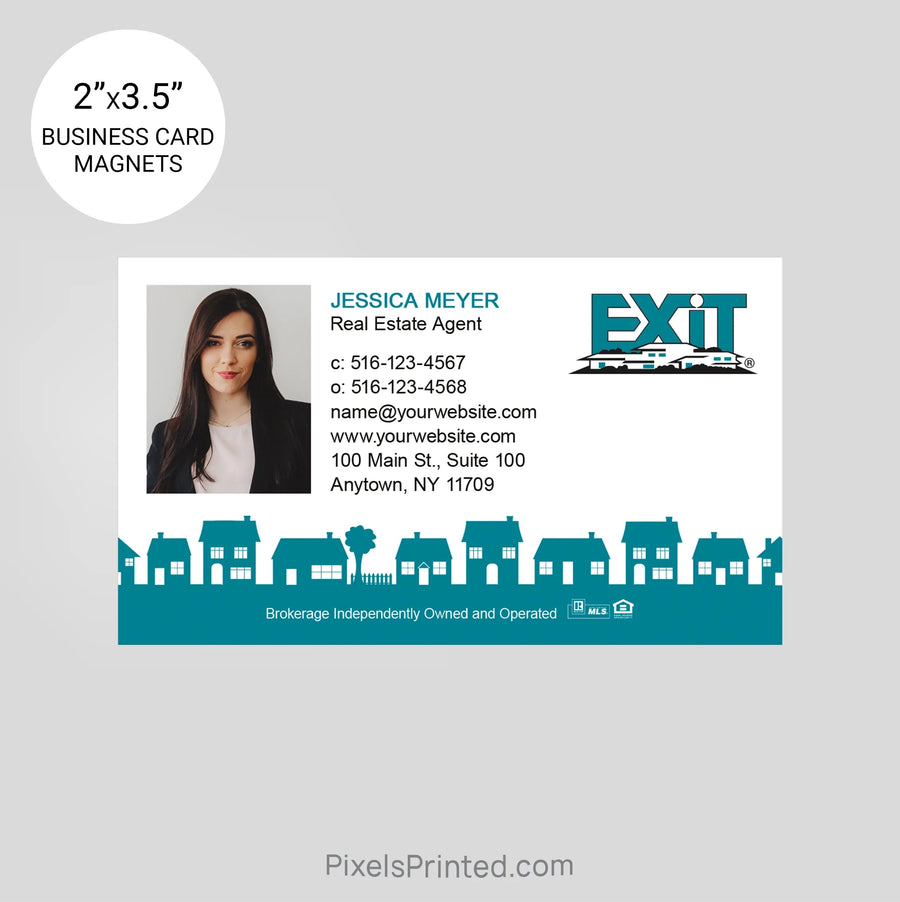 EXIT realty business card magnets PixelsPrinted 