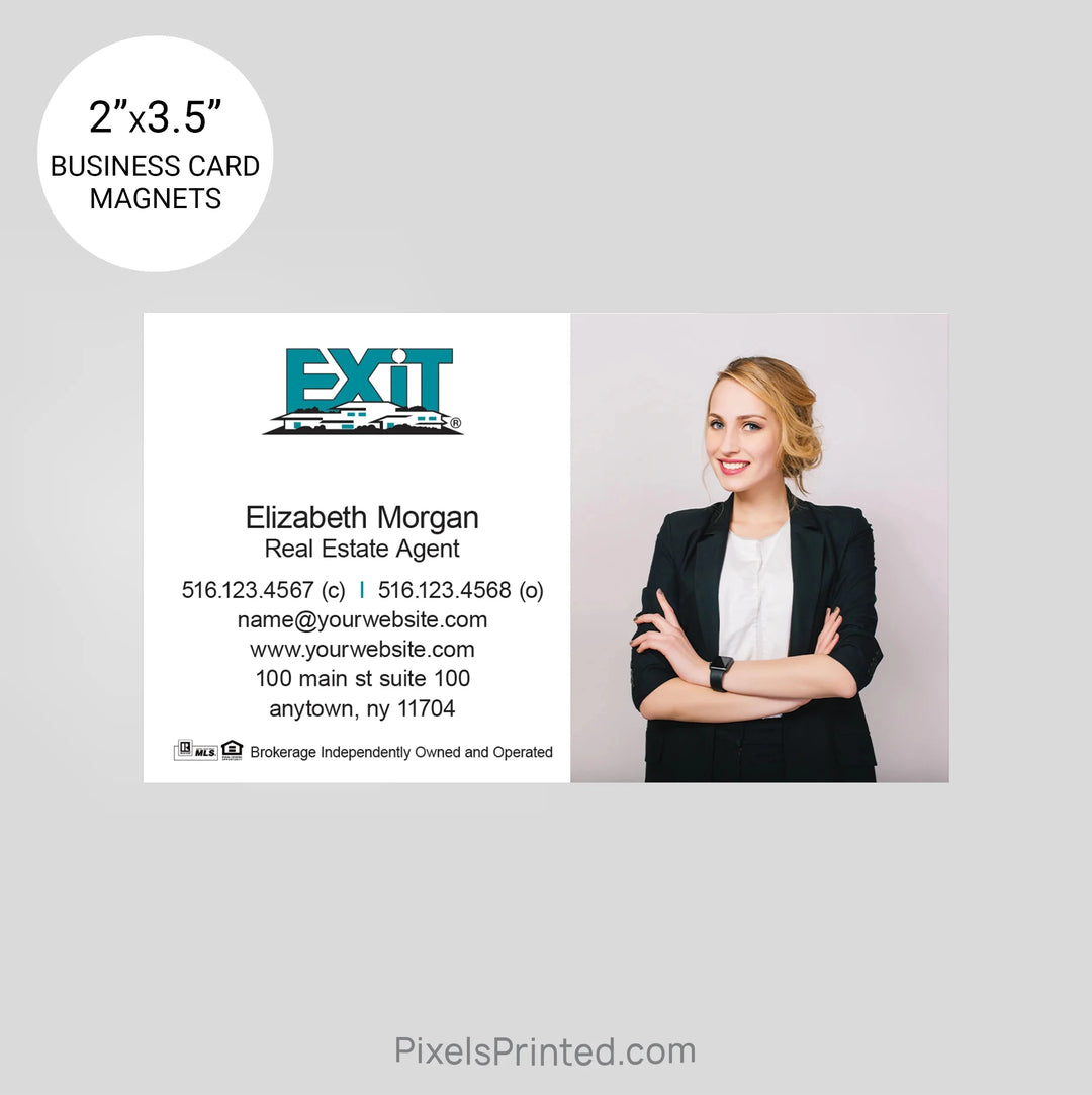 EXIT realty business card magnets PixelsPrinted 