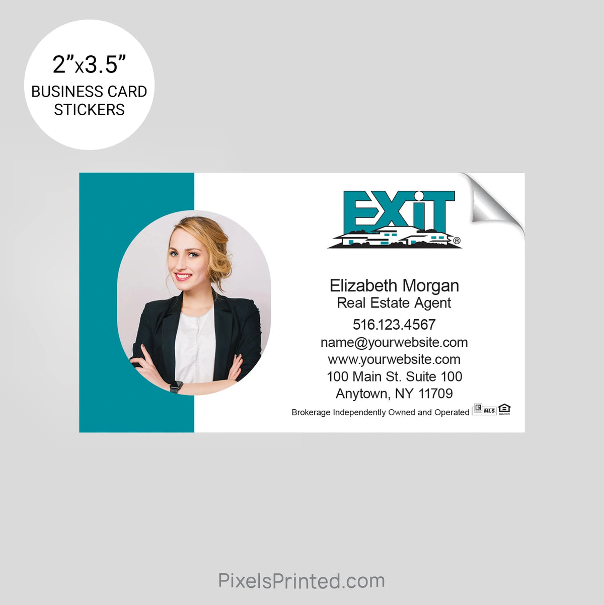 EXIT realty business card stickers PixelsPrinted 