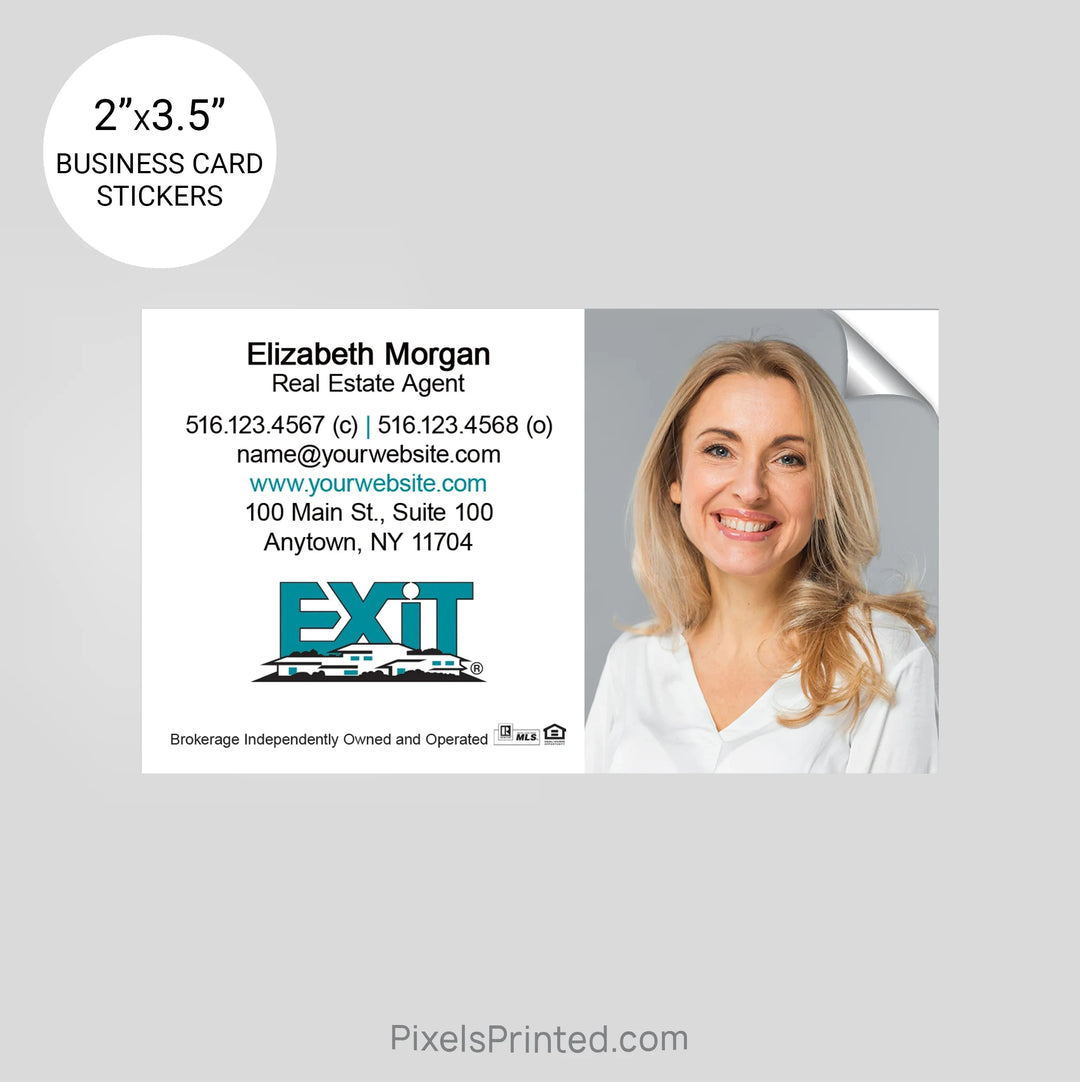 EXIT realty business card stickers PixelsPrinted 