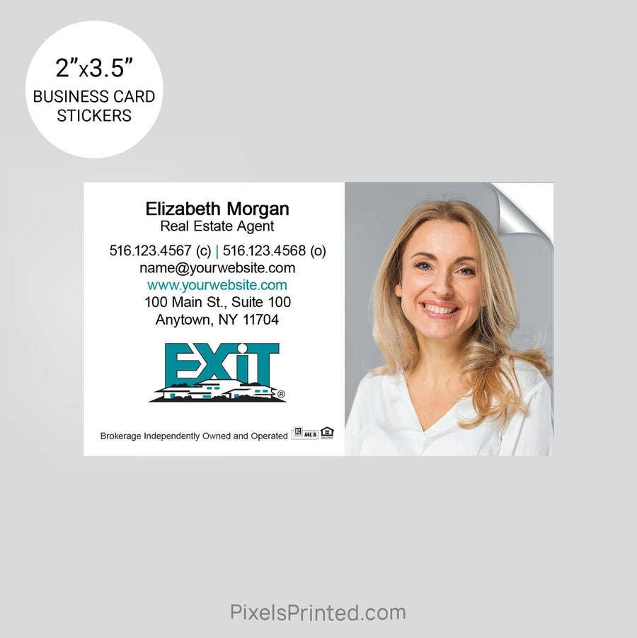 EXIT realty business card stickers PixelsPrinted 
