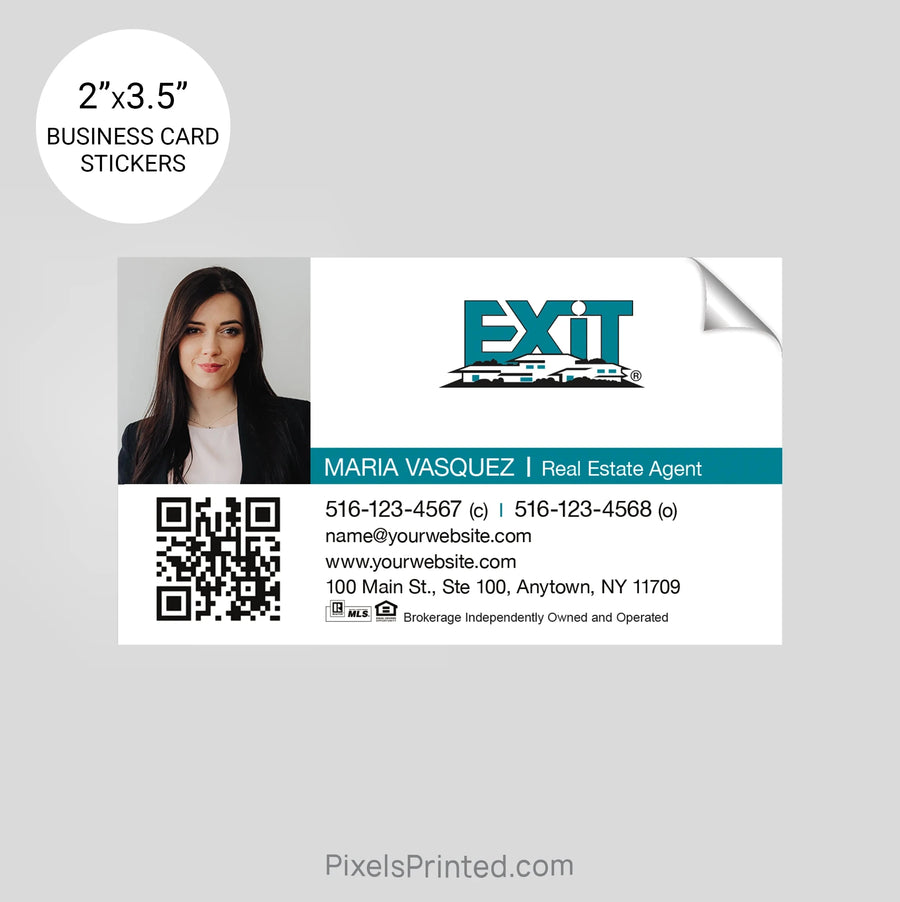 EXIT realty business card stickers PixelsPrinted 