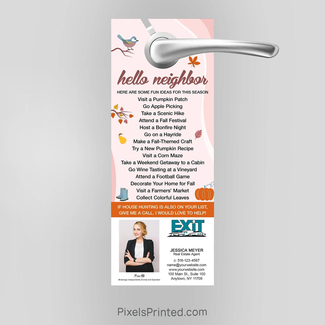 EXIT realty fall autumn door hangers PixelsPrinted 