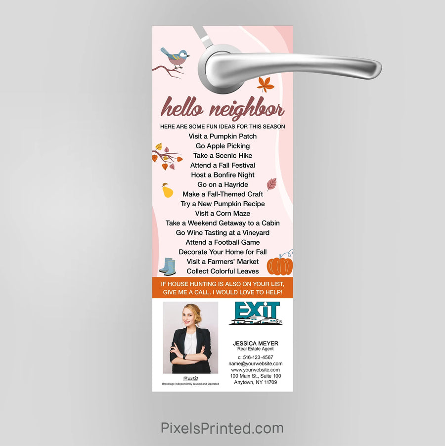 EXIT realty fall autumn door hangers PixelsPrinted 