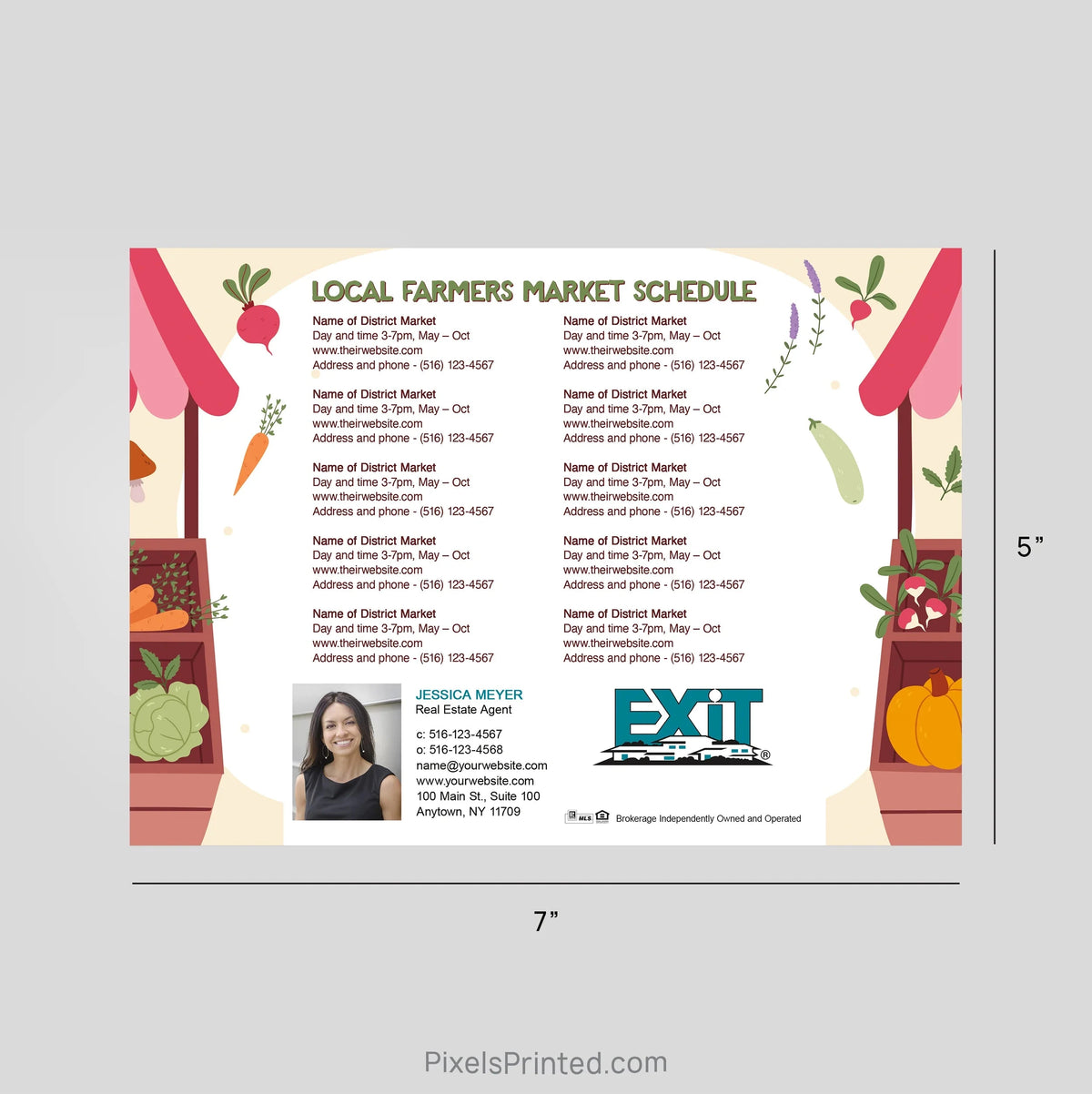 EXIT Realty Farmers Market Schedule Postcard Magnets postcard magnets PixelsPrinted 