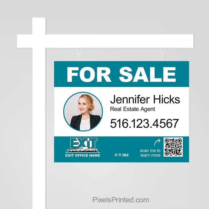 EXIT realty for sale sign panels with QR code PixelsPrinted 