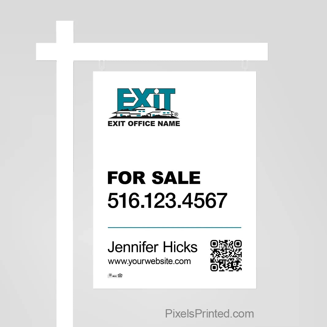 EXIT realty for sale sign panels with QR code PixelsPrinted 