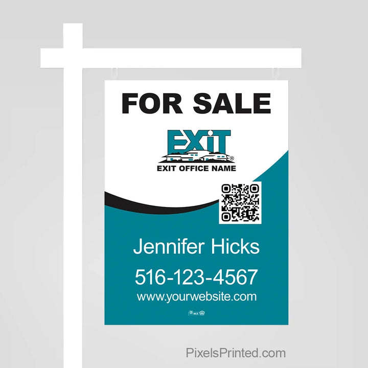 EXIT realty for sale sign panels with QR code PixelsPrinted 