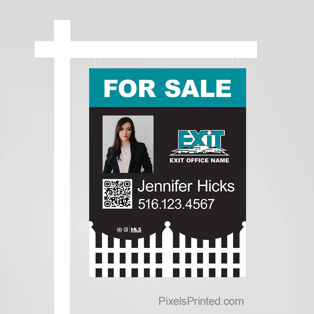 EXIT realty for sale sign panels with QR code PixelsPrinted 