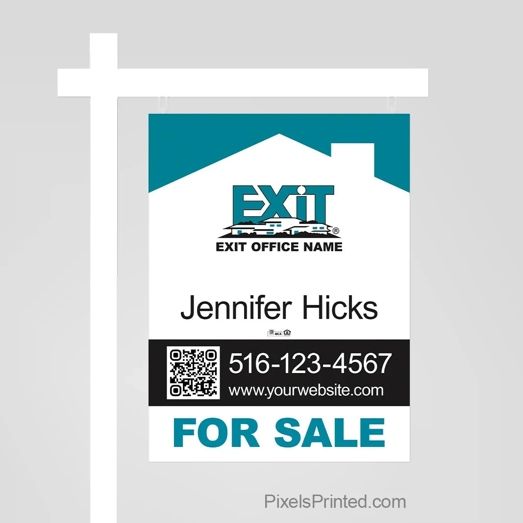 EXIT realty for sale sign panels with QR code PixelsPrinted 