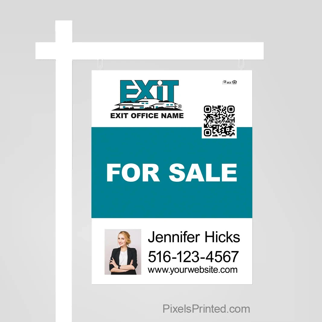 EXIT realty for sale sign panels with QR code PixelsPrinted 