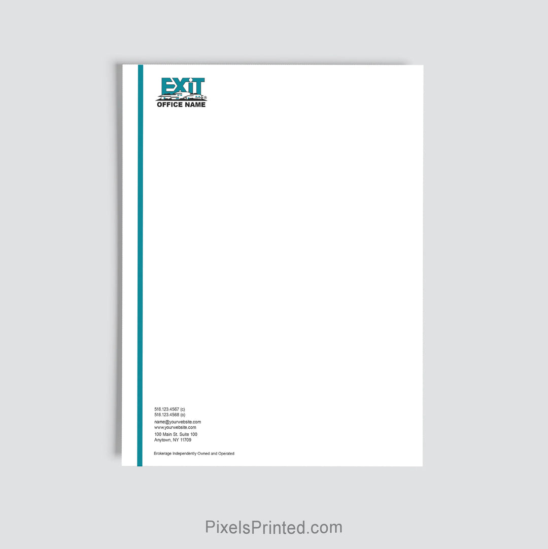 EXIT Realty agent letterhead personalized for a real estate office