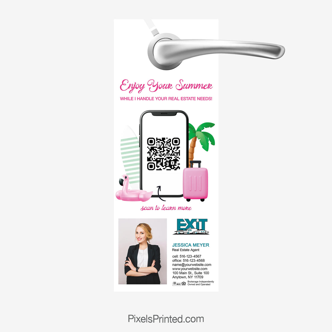 EXIT Realty Summer Agent Door Hanger with QR code