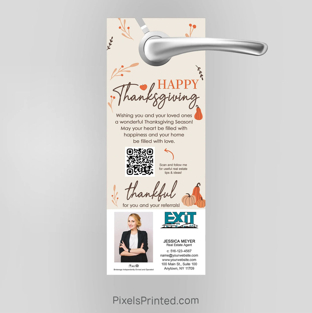 EXIT realty Thanksgiving door hangers PixelsPrinted 