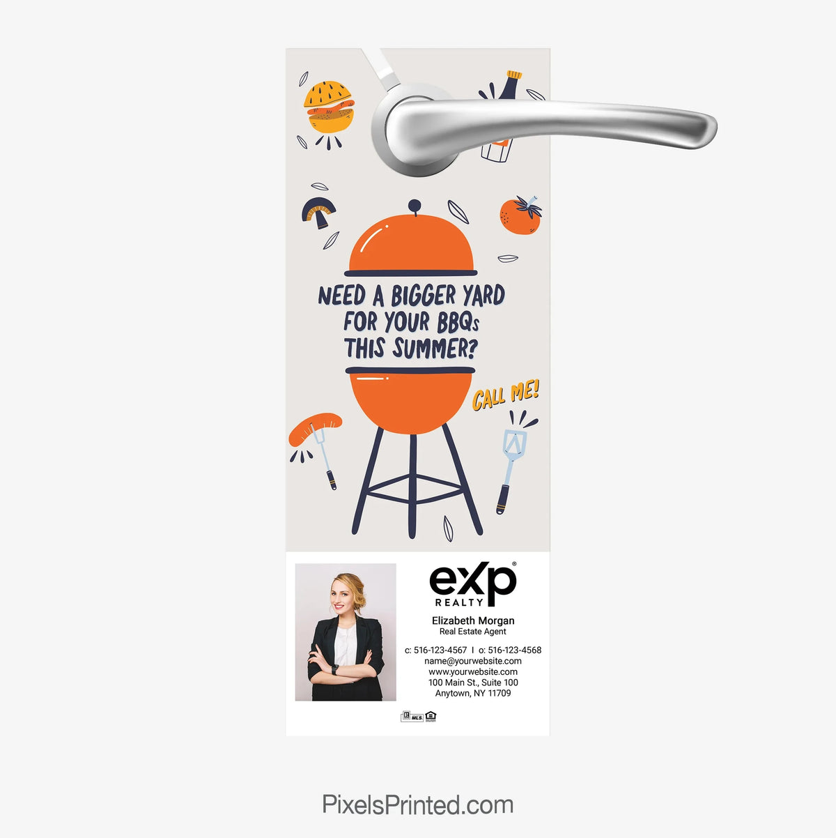 EXP Realty bigger yard for BBQ for summer door hanger PixelsPrinted 