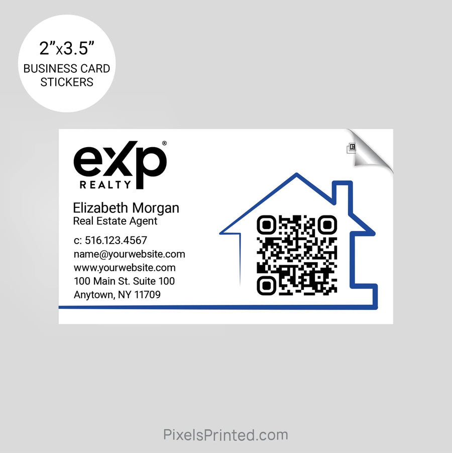 EXP realty business card stickers sticker PixelsPrinted 
