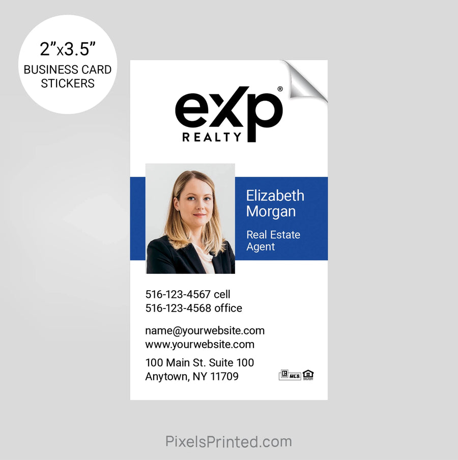 EXP realty business card stickers sticker PixelsPrinted 