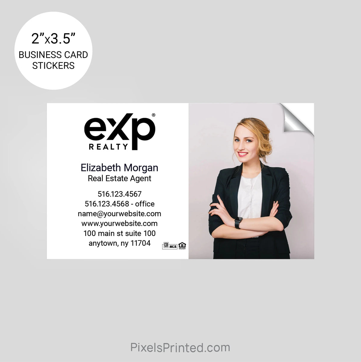 EXP realty business card stickers sticker PixelsPrinted 