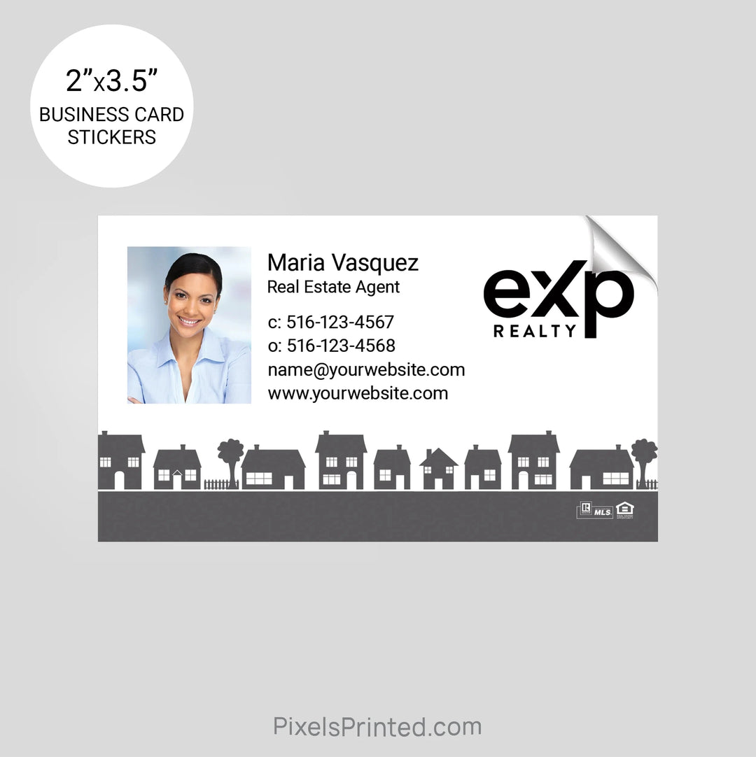 EXP realty business card stickers sticker PixelsPrinted 