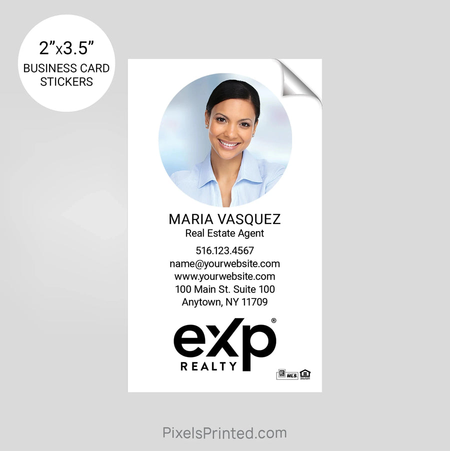 EXP realty business card stickers sticker PixelsPrinted 