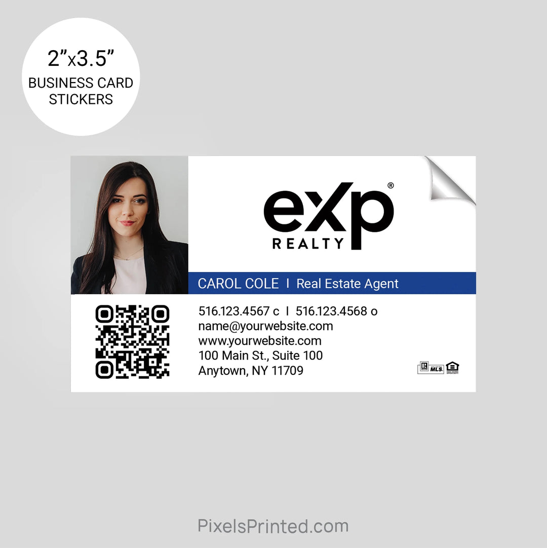 EXP realty business card stickers sticker PixelsPrinted 