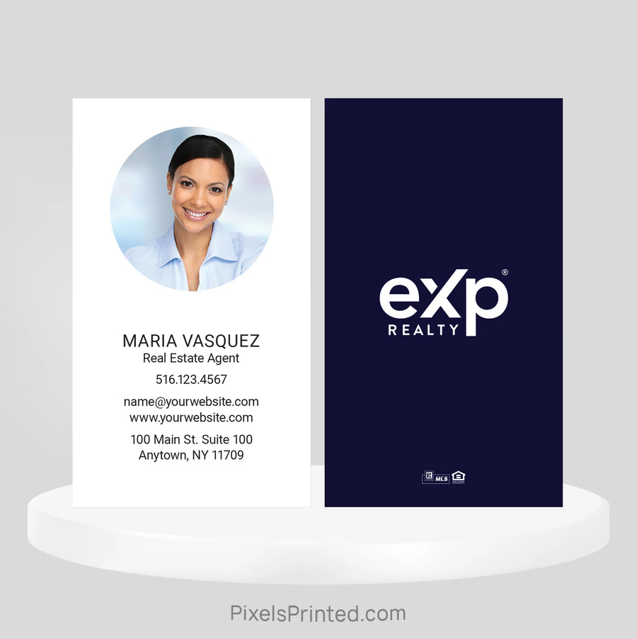 Clean and modern eXp Realty business card personalized with agent branding and contact details.
