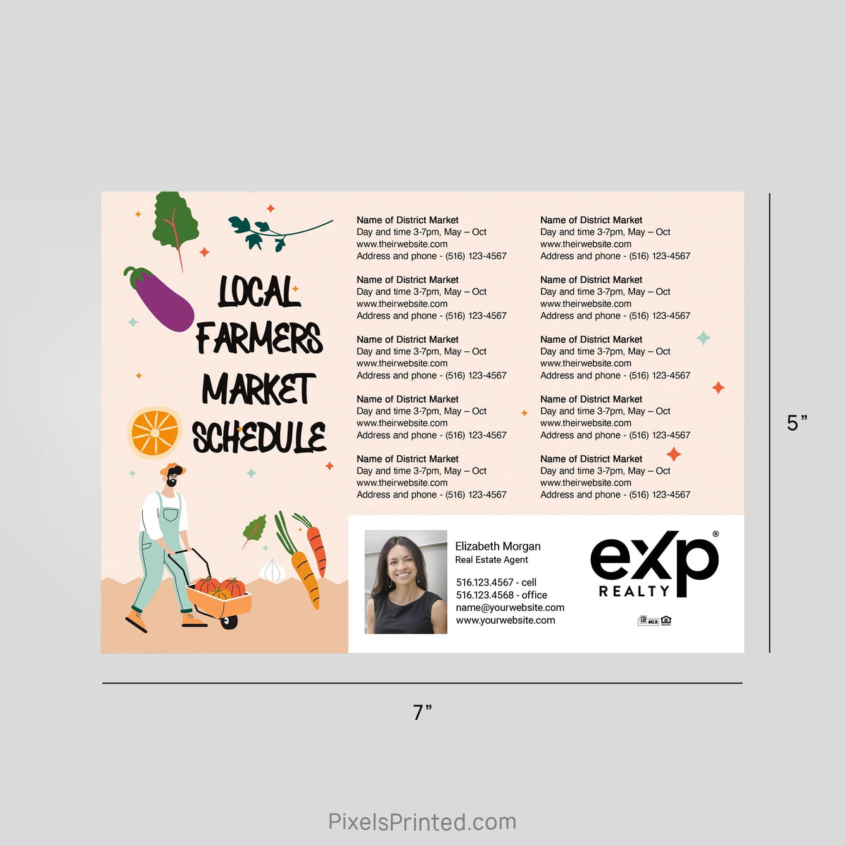 EXP realty Farmers Market calendar Postcard Magnets postcard magnets PixelsPrinted 