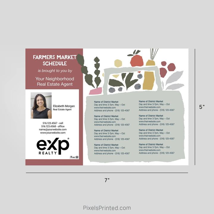 EXP realty Farmers Market calendar Postcard Magnets postcard magnets PixelsPrinted 