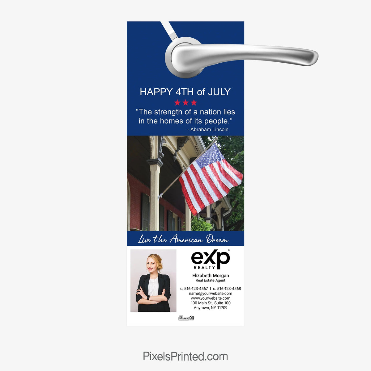 EXP realty Fourth of July door hangers PixelsPrinted 