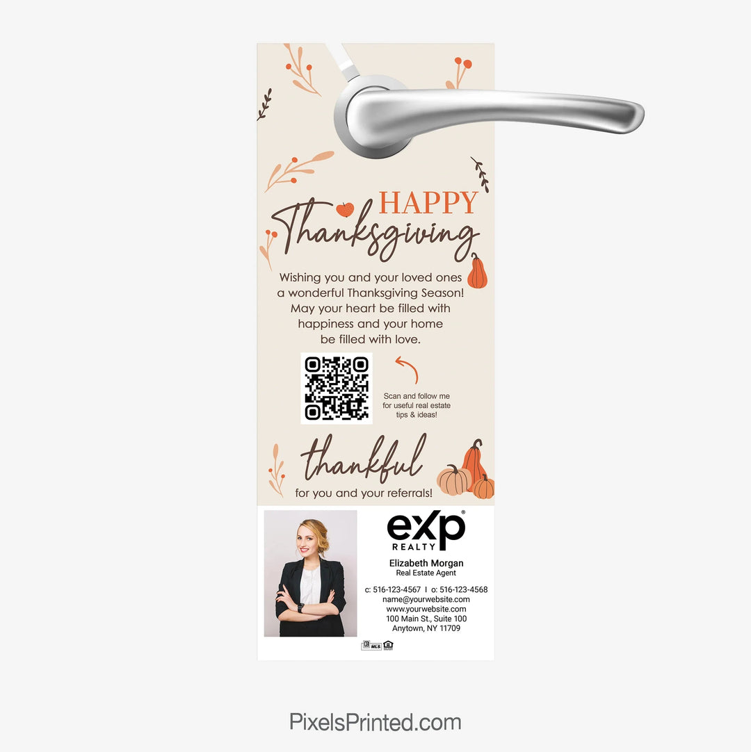EXP realty Happy Thanksgiving door hangers PixelsPrinted 