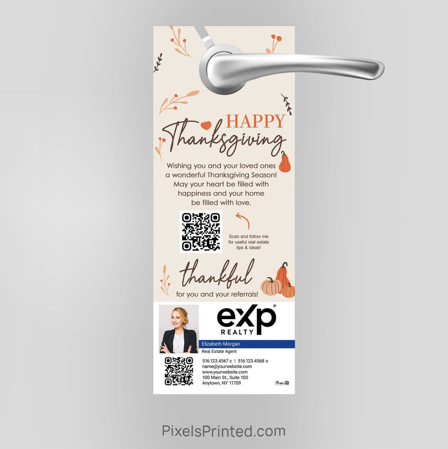 EXP realty Happy Thanksgiving door hangers PixelsPrinted 