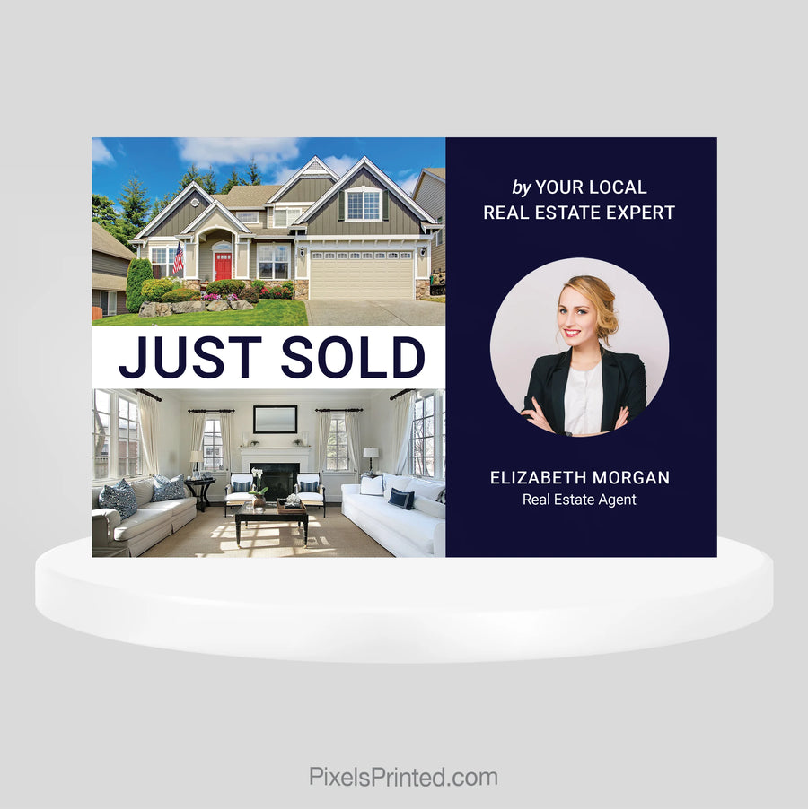 eXp Realty Just Sold postcard for agents showcasing a successful sale and building visibility with nearby homeowners.