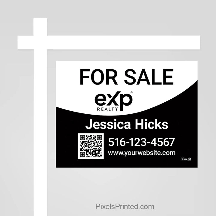 eXp Realty for sale sign panel with QR code that helps interested buyers quickly connect with the listing.