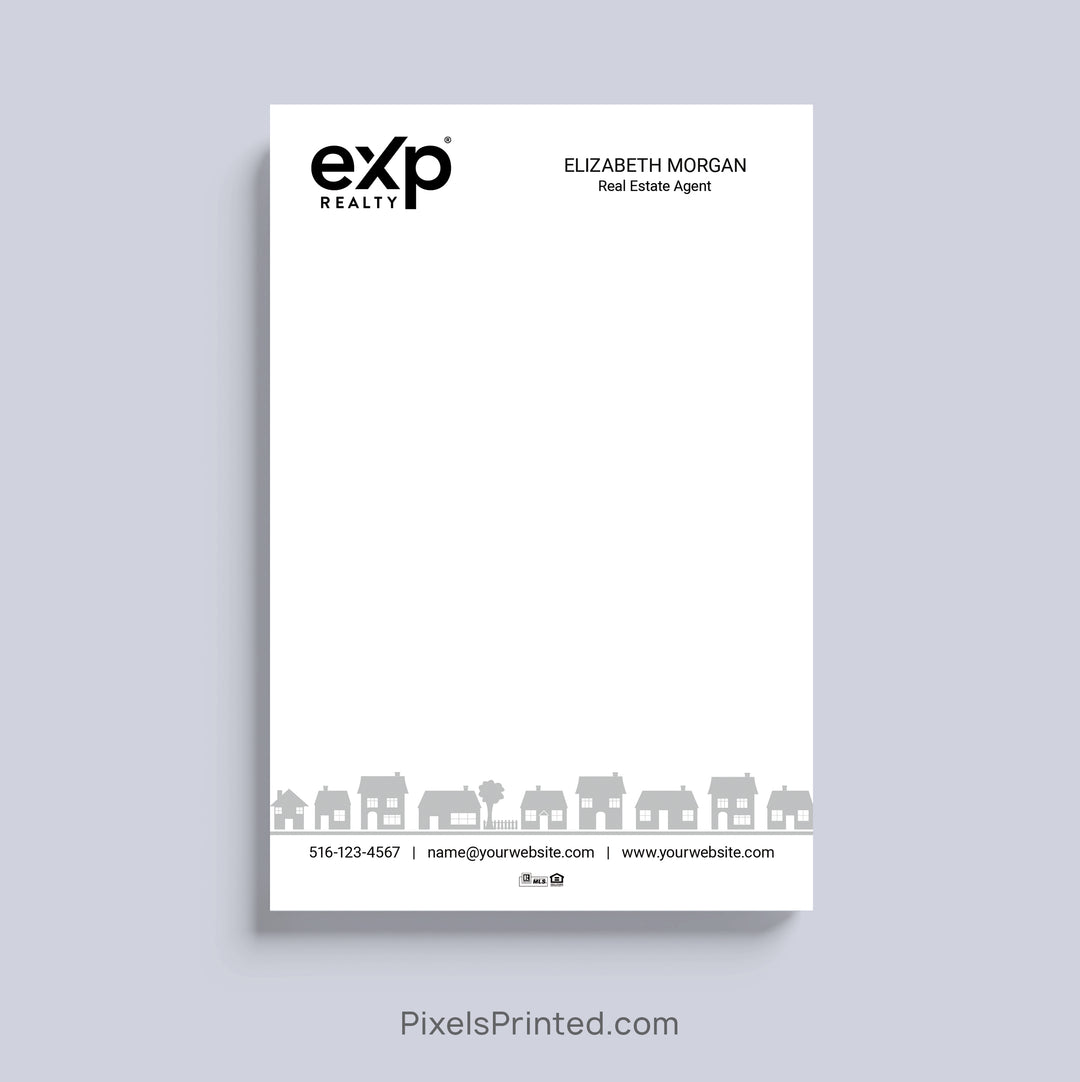 eXp Realty realtor notepad with neighborhood houses design